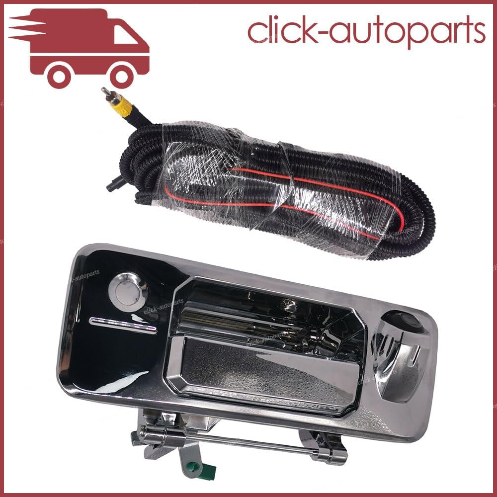 ya 10 9.16 baidi Chrome Tailgate Handle w/Wire & Backup Camera for Toyota Tacoma Tundra 2016-2021