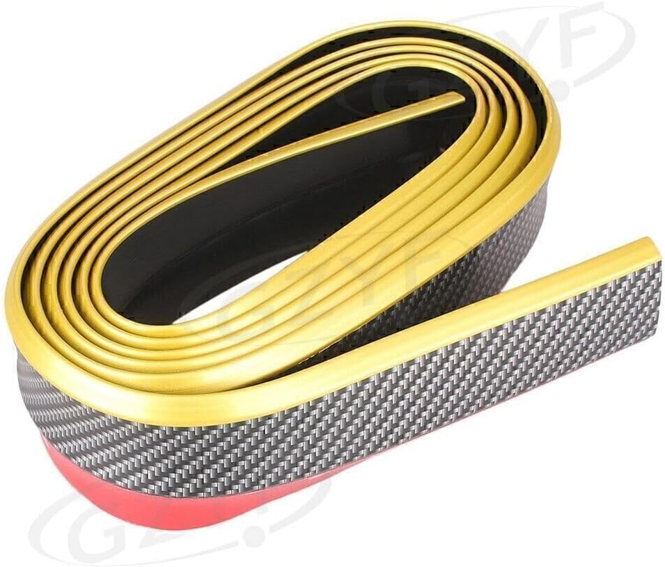 ya 4 8.14 Lip Carbon Fiber Splitter Body Spoiler Rubber w/Adhesive Yellow Front Rear po