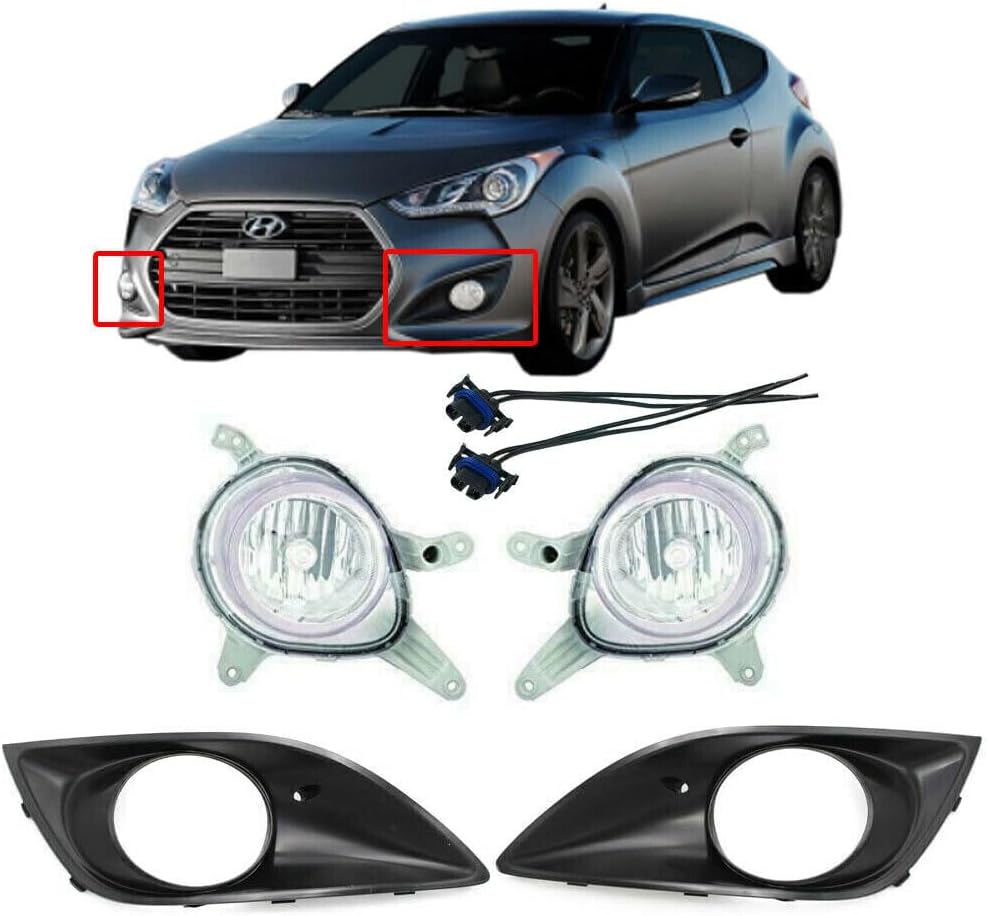 ya 9 10.24 NEW LH+RH Fog Lamp Light 6p Set for Hyundai for Veloster Turbo 2013-2016