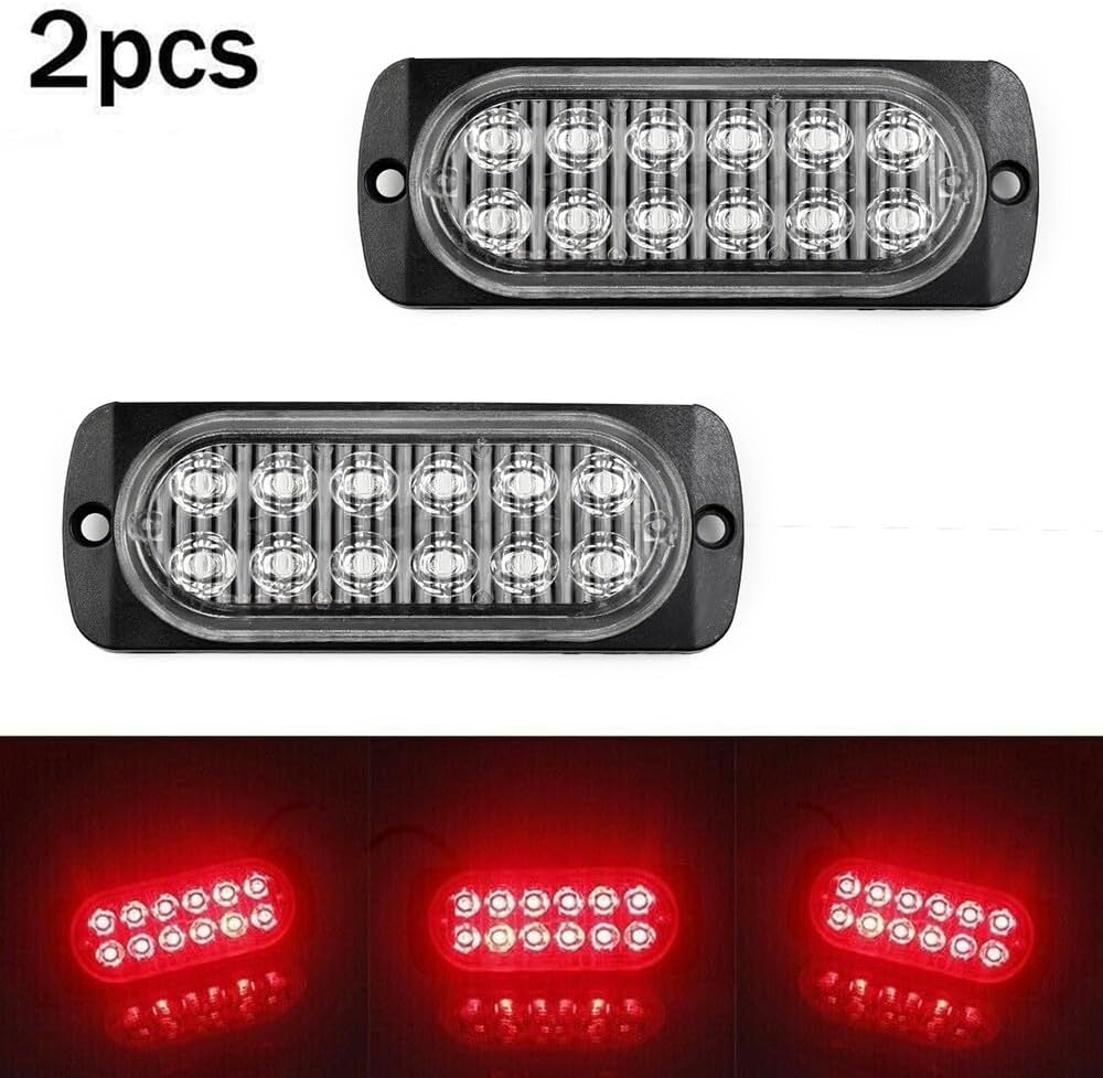 ya 13 9.15 baidi 2X Rear-Red Fog 12-Led Lamp Light 12/24v Universal-Truck Car Van Bus Cab Lamps