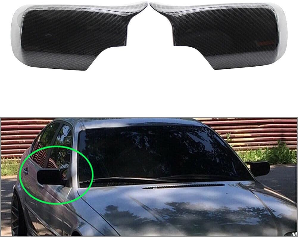 ya 11 9.14 baidiCarbon Fiber Rear View Mirror Cover Shell Fit for BMW E46 4 Door 3 Series 1998-2005