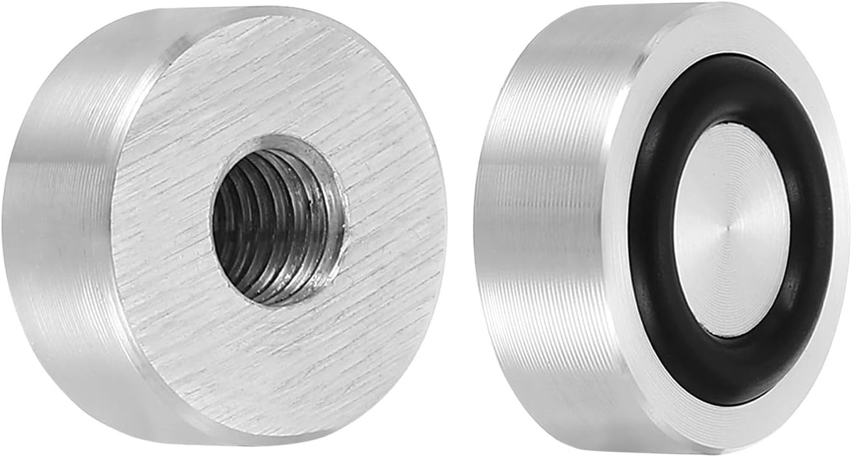 ya 26 10.21 baidi M8 20mm / 0.8 Dia 12mm Aluminum Disc Glass Top Adapter with Rubber Ring 4pcs
