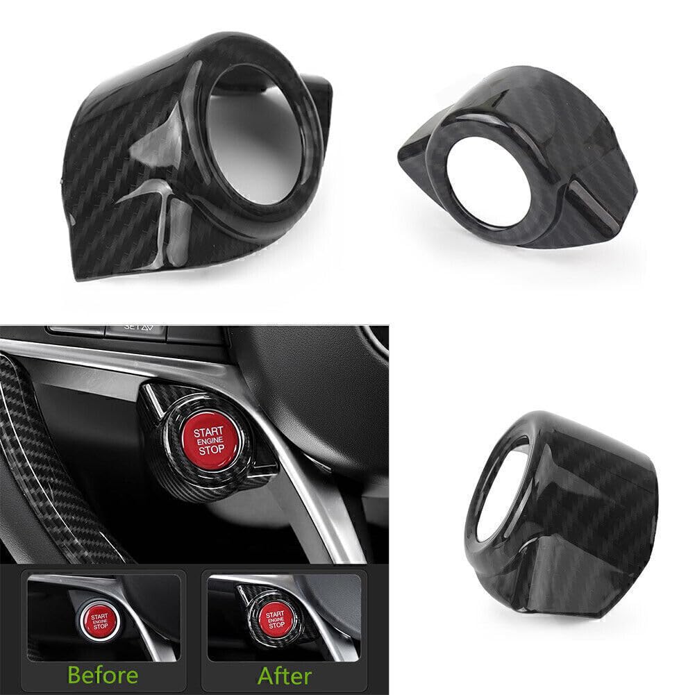 ya 6 8.24 baidi for Alfa Romeo Giulia 17-18 Carbon Fiber Look Engine Ignition Button Cover Trim