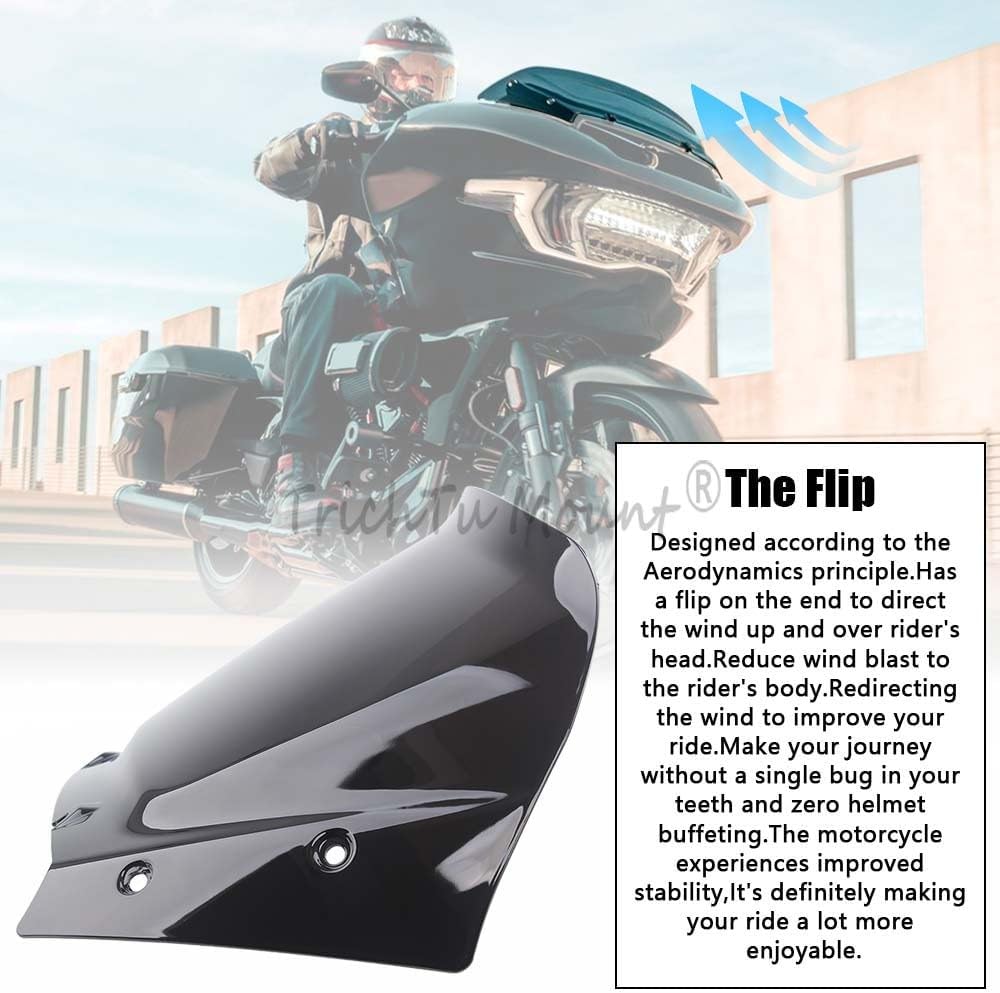 ya 23 10.7 baidi Black 12 Windshield Windscreen for Harley-Davidson Road Glide FLTRX CVO/SE 2023a