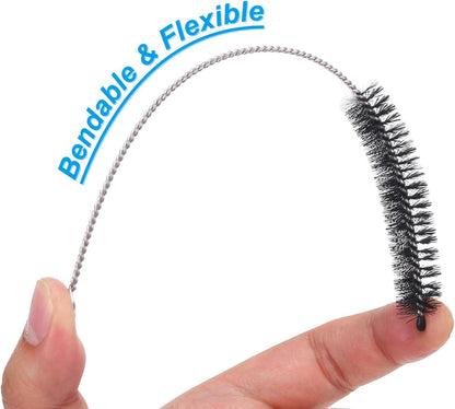 ya 26 10.21 baidi Long Straw Brush 12 Inch, 1 Set/12 Pcs Nylon Pipe Tube Cleaner, Black