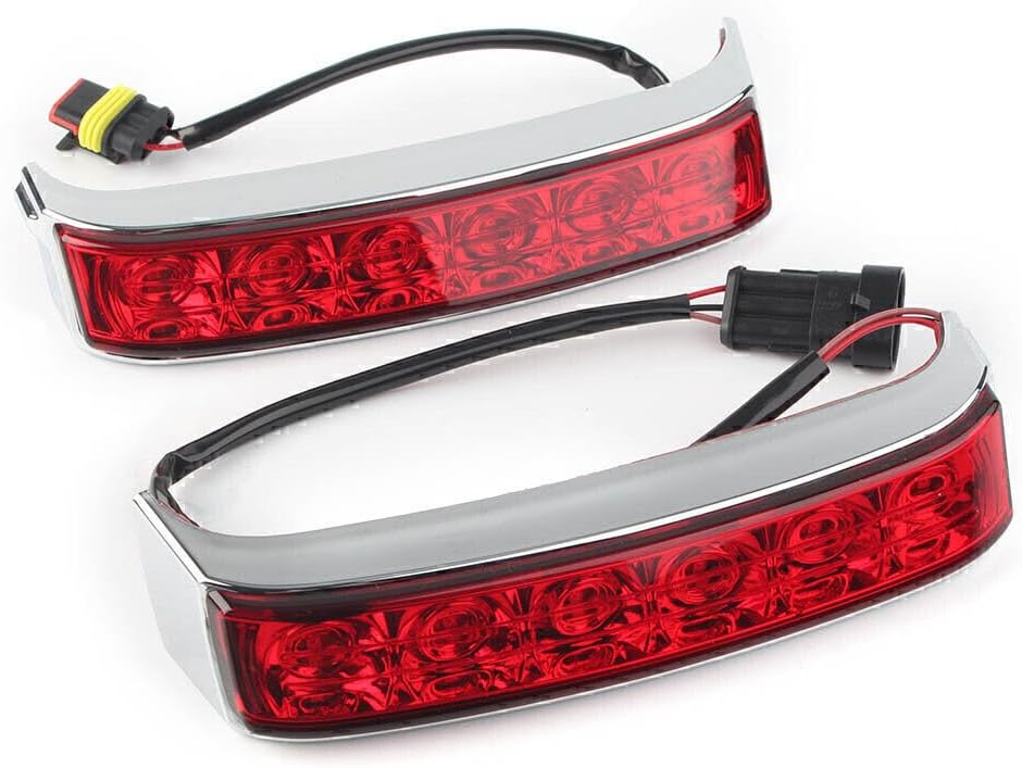 ya 10 9.16 zhengce For Harley 2014-2019 2x LED Saddlebag Brake Taillight Chrome Housing/Red Le