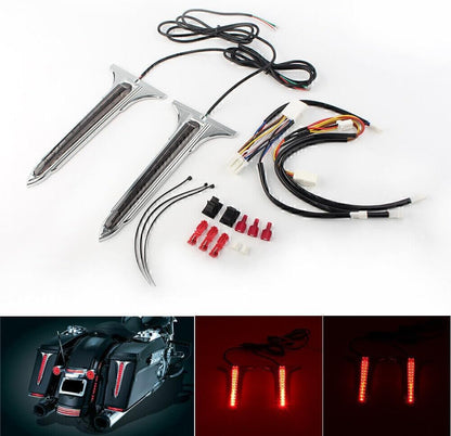 ya 10 9.16 zhengce Chrome LED Rear Saddlebag Accents Light Smoke Lens For Harley Touring Road