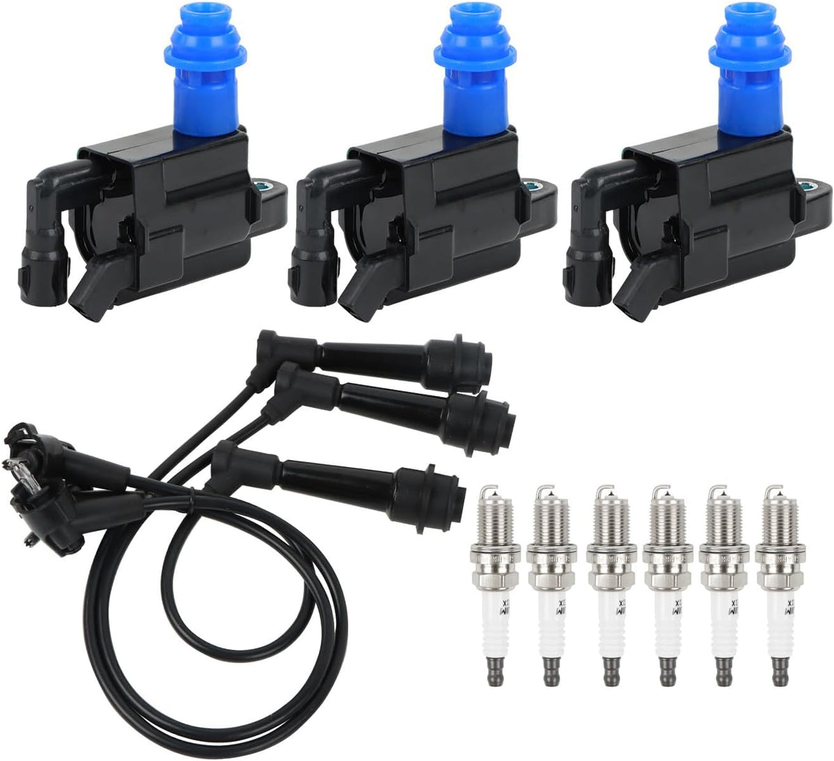ya 9 10.24 3 Ignition Coil, Wireset & 6 Iridium Spark Plug for 01-05 for Lexus GS300 UF228