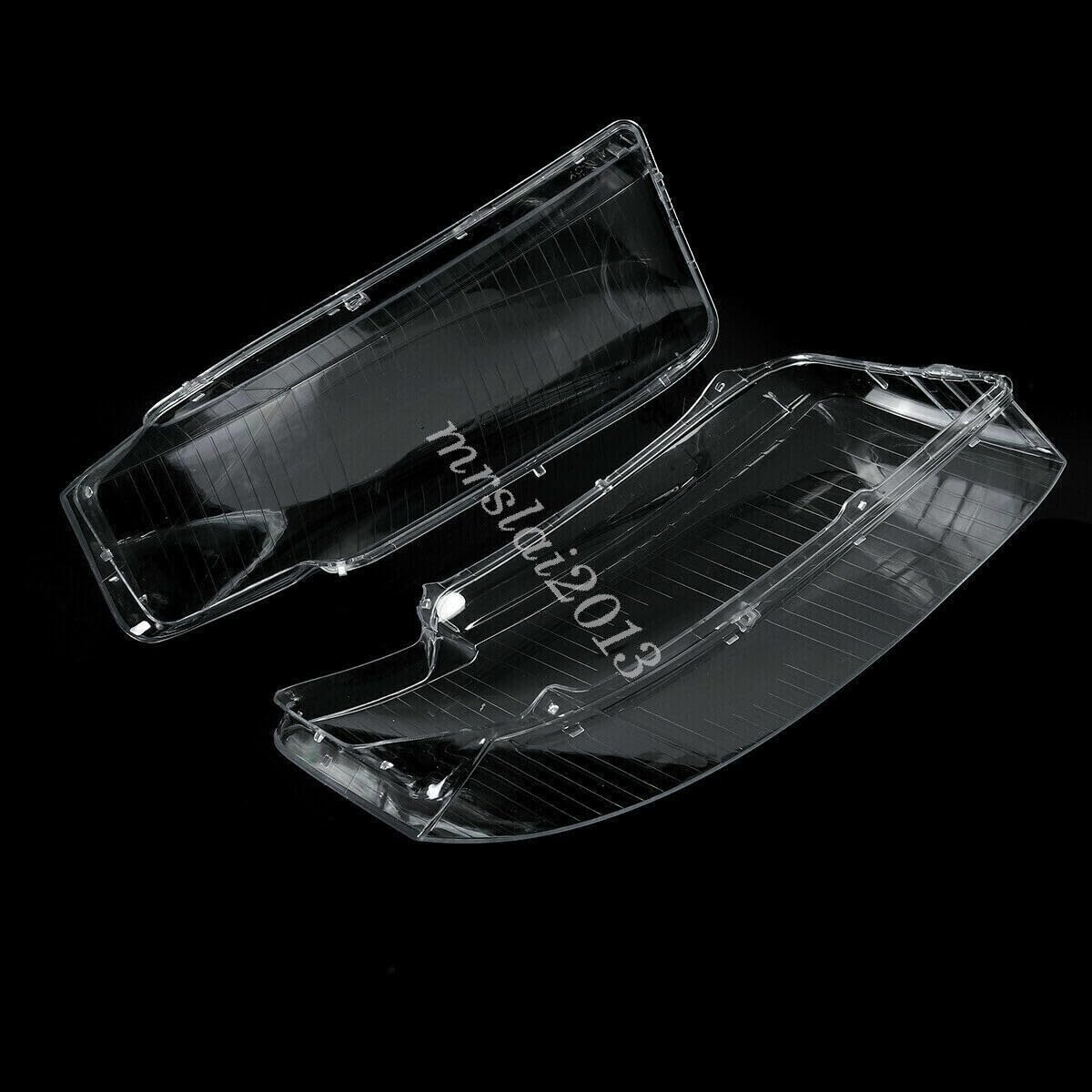 ya 9 10.24 Pair for Audi for A4 B6 2002-2005 Headlight Headlamp Clear Lens Cover Left + Right