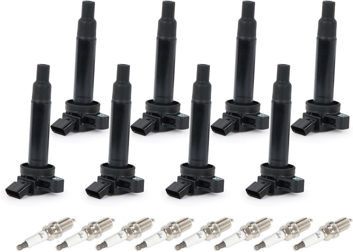 ya 9 10.24 8 Ignition Coils & 8 Iridium Spark Plugs for Toyota Tundra Sequoia 4.7L V8 UF230