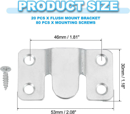 ya 26 10.21 baidi Flush Mount Bracket, 20 Pcs Iron 53x30 mm / 2.08x1.18 inch