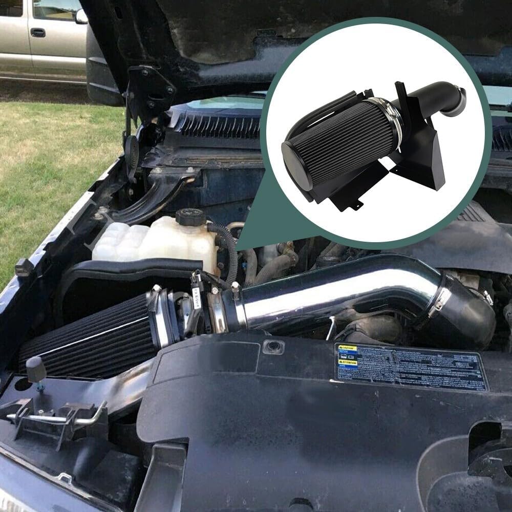 ya 13 9.15 baidi for Silverado 99-06 V8 4.8L/5.3L/6.0L Heat Shield Cold Air Intake+Filter BLACK