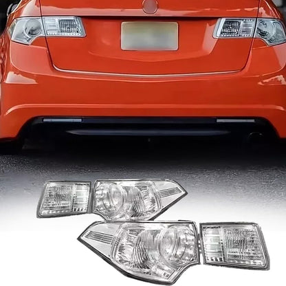 ya 13 9.15 baidi 4pc Crystal Clear Lens Brake Tail Light Turn Signal Cover For TSX CU2/CW2 09-14