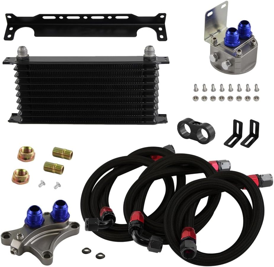 ya 12 10.8 baidi 10 Row Trust Oil Cooler Kit for Nissan Silvia S13 S14 S15 180SX 200SX SR20DET BK