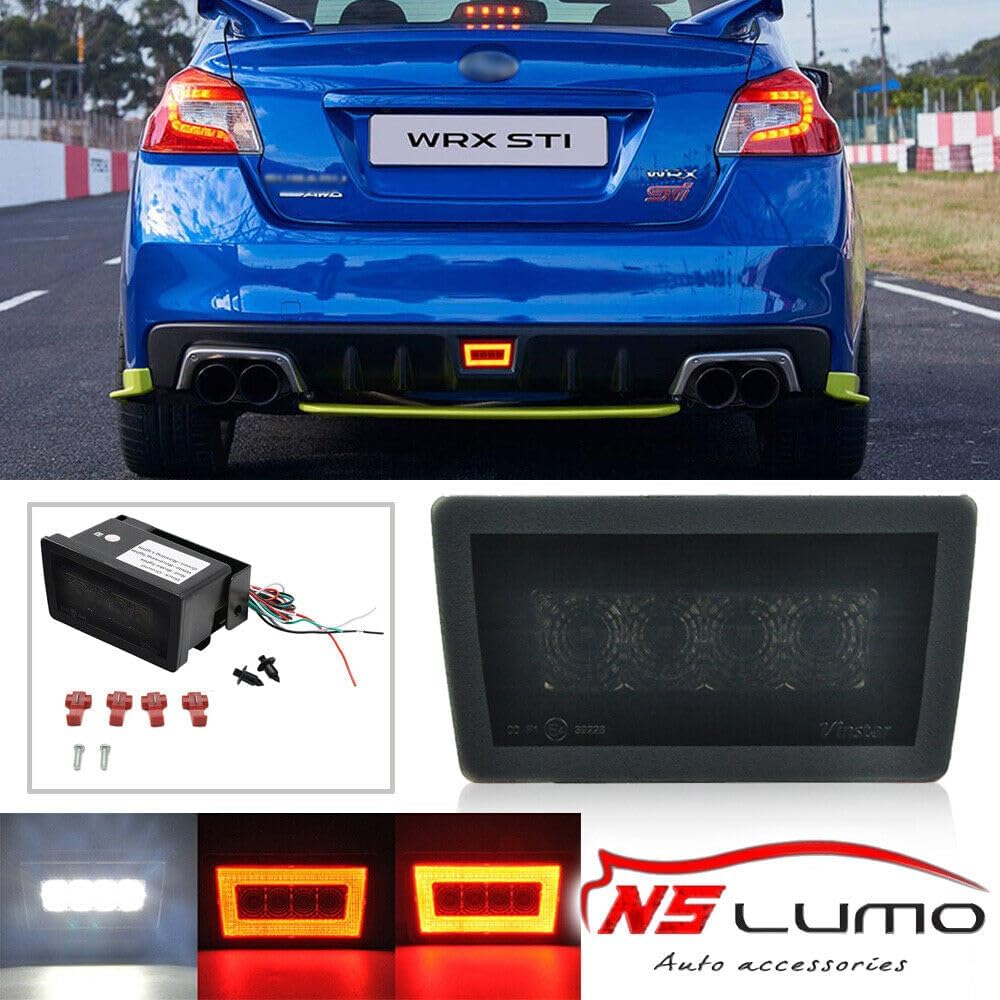 ya 7 8.24 baidi Smoked LED Rear Fog Light Brake Backup Reverse Light for 2011+ for Subaru WRX STi