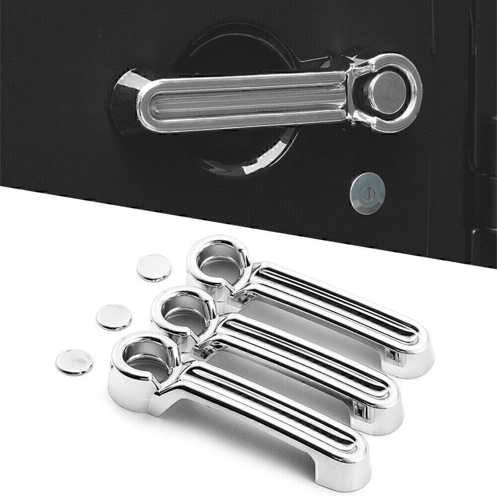 ya 10 9.16 baidi Chrome Exterior Door Handle & Tailgate Cover Trim Fit for Jeep for Wrangler JK 07-17 2Dr