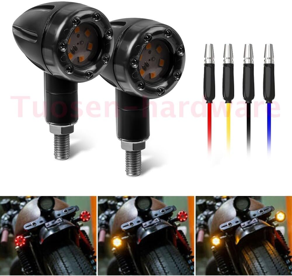 ya 4 8.24 baidi 4Pcs Motorcycle LED Brake Light Turn Signal Tail Light Indicator Warning Light