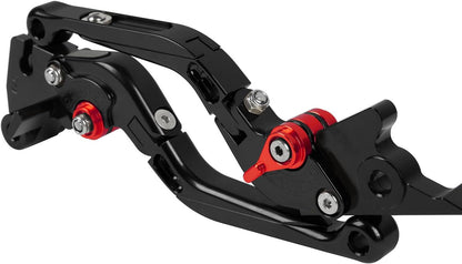 ya 11 9.14 baidifor Yamaha MT-03 2015-2020 Folding Extendable Clutch Brake Levers Black/Red US