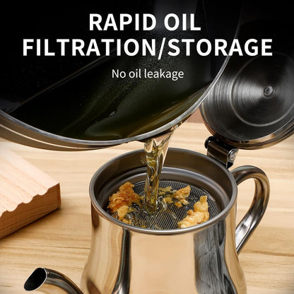 ya 14 9.20 baidi Oil Strainer Pot Bacon Grease Container Oil Dispenser with Removable Strainer-1