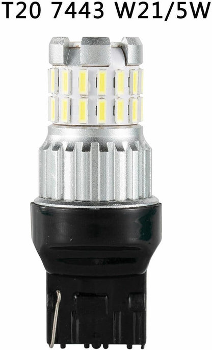 ya 13 9.15 baidi T20 7443 W21/5W LED Brake Reverse Light Bulb Canbus Error Free 6500K White