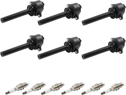 ya 9 10.24 6PCS For 2000-2002 for Isuzu Trooper 3.5L V6 Ignition Coil & Spark Plug UF252