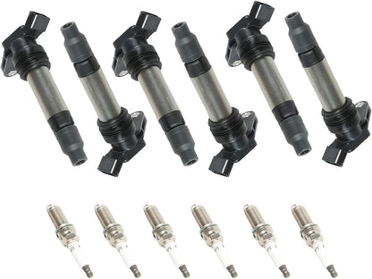 ya 9 10.24 Set of 6 UF594 Ignition Coil & Iridium Spark Plugs For 2010 for Volvo XC60 3.0L 3.2L