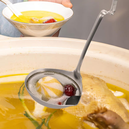ya 14 9.20 baidi Stainless Steel Oil Filter Spoon Soup Scoop Colander Hot Pot Soup Ladle-1