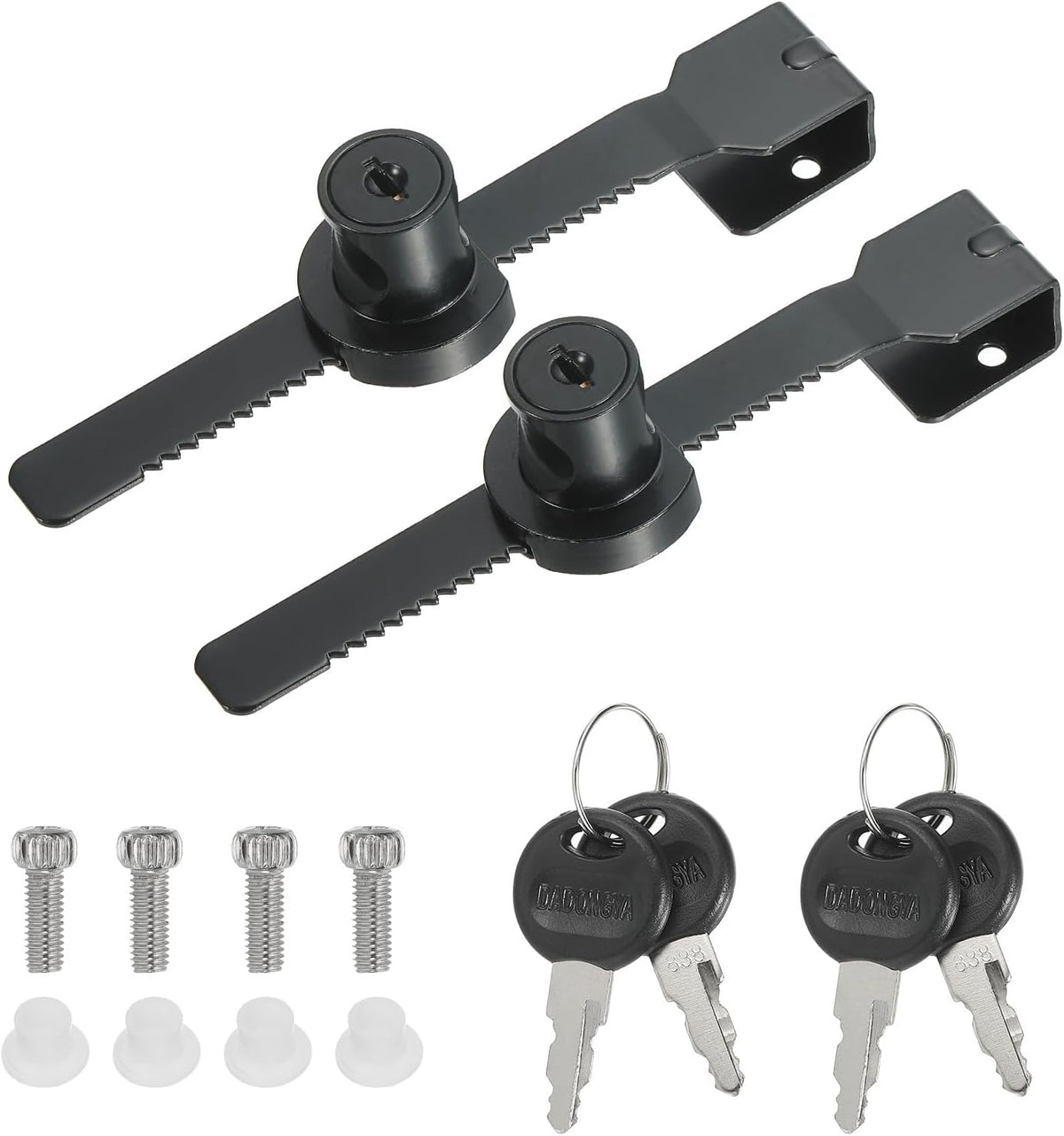 ya 26 10.21 baidi 2Pcs Glass Cabinet Lock, Keyed Different Single Swing Showcase Lock, Black-2