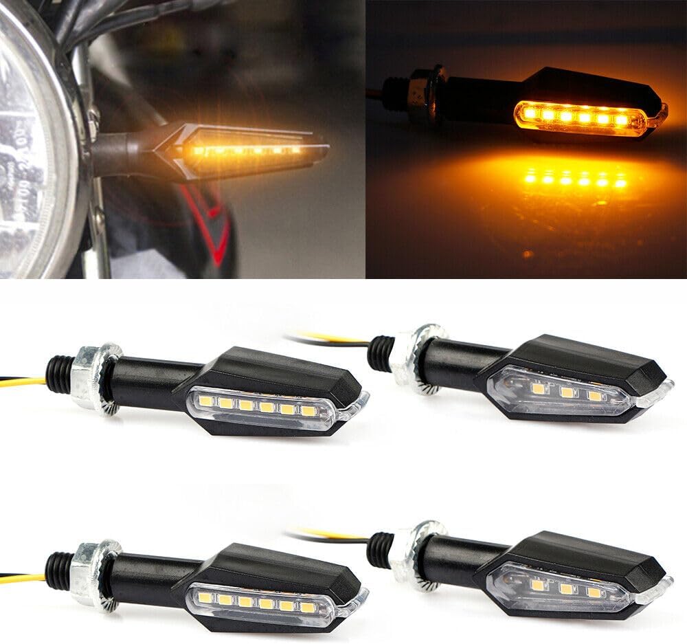 ya 4 8.10 Pack Motorcycle Turn Signal LED Amber Indicator Flashing Lights Universal USA 