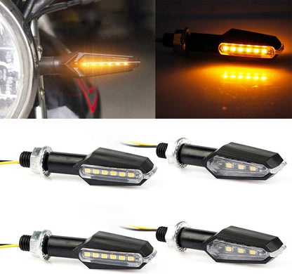 ya 4 8.10 Pack Motorcycle Turn Signal LED Amber Indicator Flashing Lights Universal USA 