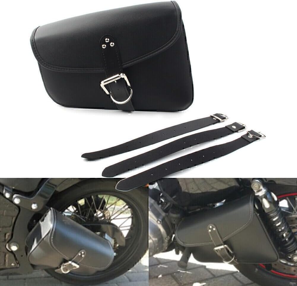 ya 11 9.14 baidiPU Leather Saddlebag Saddle Bag for Harley Sportster Iron 72 883 1200 Left Side
