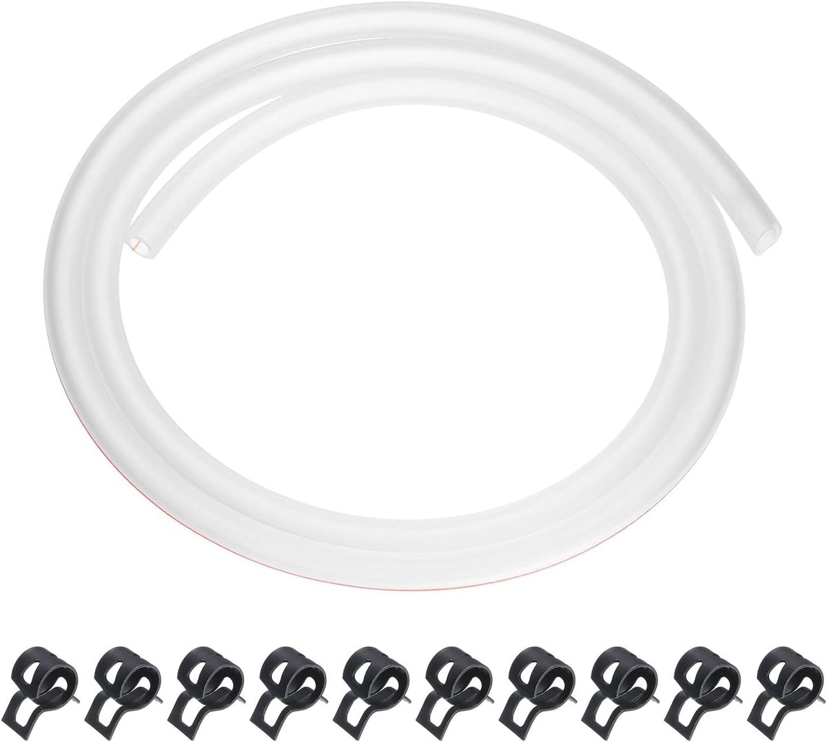 ya 9 10.24 3.3 Feet Fuel Line Hose 3/16 Inch ID Silicone Fuel Line with Hose Clamp Clear