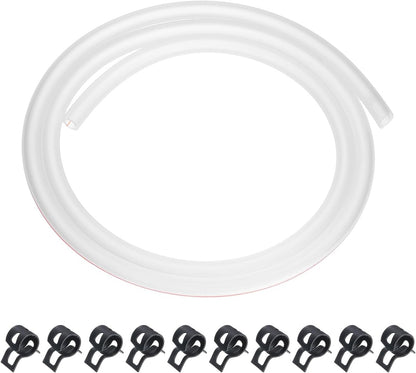 ya 9 10.24 3.3 Feet Fuel Line Hose 3/16 Inch ID Silicone Fuel Line with Hose Clamp Clear