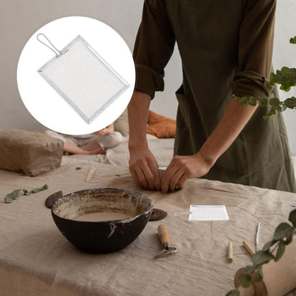 ya 14 9.20 baidi Square Sieve Ceramic Tools Multi-purpose Strainer Metal Fine Mesh-1