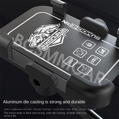 ya 6 8.14 360¡ã CNC Motorcycle ATV Cell Phone GPS Handlebar Mount Holder w/USB for Charger