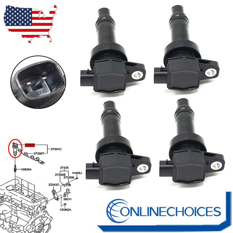 ya 4 8.8 Set of 4 UF636 Ignition coils for Hyundai Soul 1.6L L4 2010-2011 27301-2B000