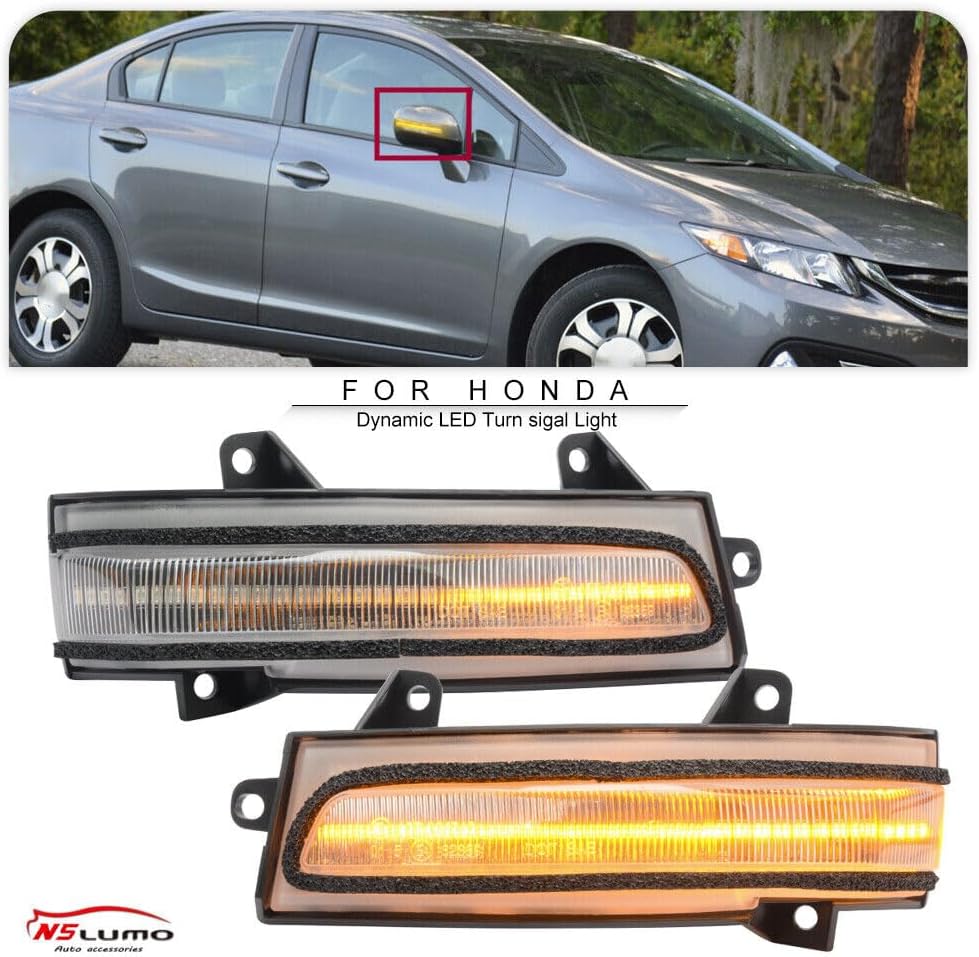 ya 4 8.10 Sequential LED Side Mirror Turn Signal Door Lights for 2012-13 for Honda for Civic Hybrid 