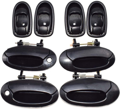 ya 2 8.15 8 Piece Set Exterior and Interior Door Handles Black for Hyundai for Elantra 1996-2000