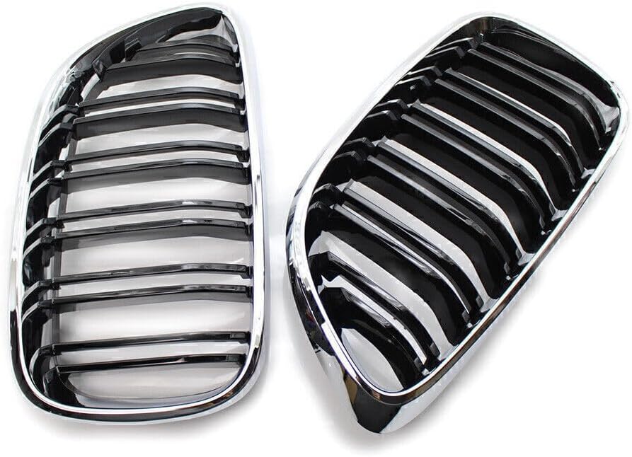 ya 4 8.14 for BMW 2 Series F23 F22 M2 14-18 15 Chrome&Gloss Black Double Slat Front Grille