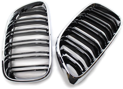 ya 4 8.14 for BMW 2 Series F23 F22 M2 14-18 15 Chrome&Gloss Black Double Slat Front Grille