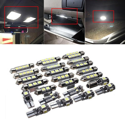 ya 4 8.8 23pc Car LED Indoor Dome Map Reading Light License Plate 6000k White Bulb Kit 