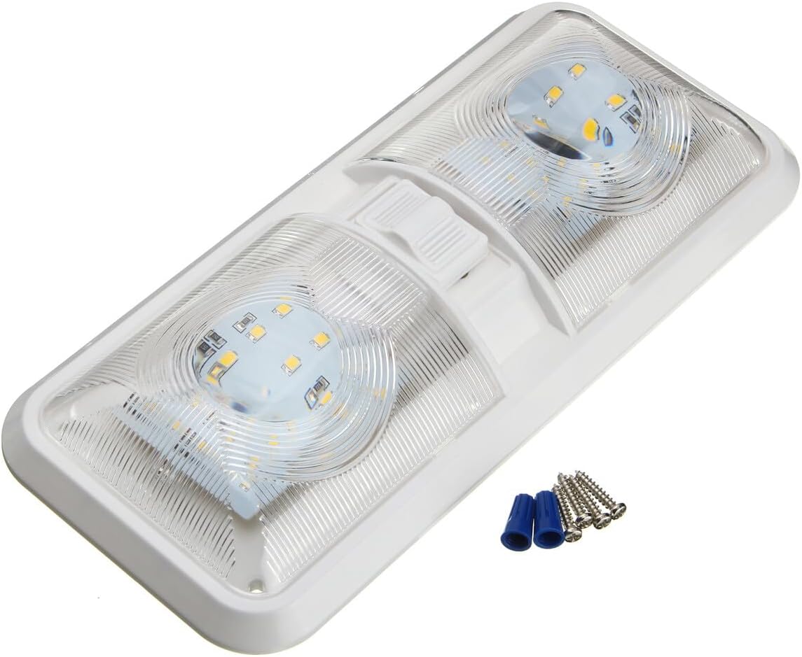 ya 13 9.15 baidi 2PCS For RV Boat Camper Trailer 12V 48LED Interior Double Dome Ceiling Light