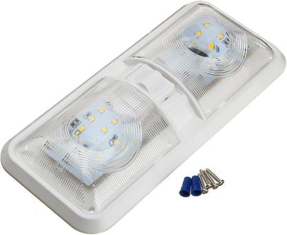 ya 13 9.15 baidi 2PCS For RV Boat Camper Trailer 12V 48LED Interior Double Dome Ceiling Light