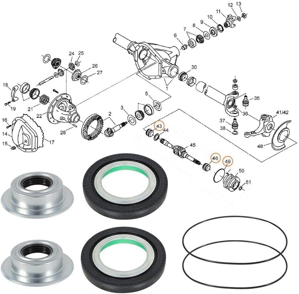 ya 5 8.24 baidi Front Axle Seal and Greaseable U-Joint Kit for 05-14 for Ford F250/350 Super Duty