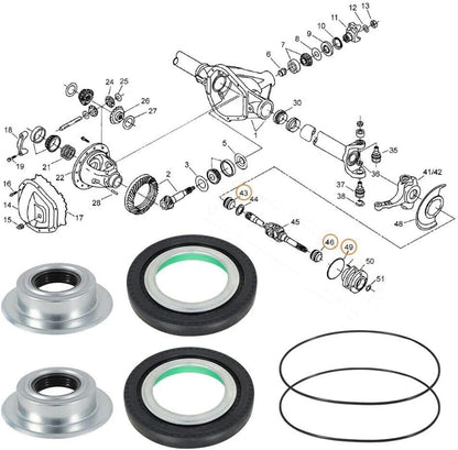 ya 5 8.24 baidi Front Axle Seal and Greaseable U-Joint Kit for 05-14 for Ford F250/350 Super Duty