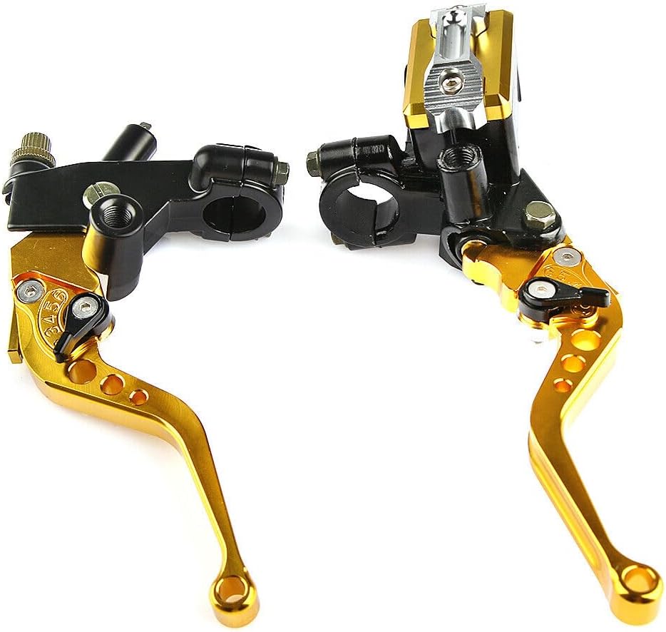 ya 4 8.14 Pair 7/8 Handlebar Brake Lever Clutch Lever Brake Pump Lever Reservoir Universal