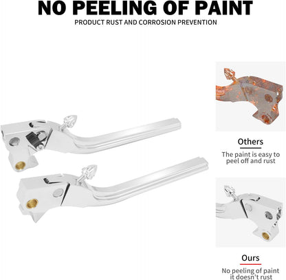 ya 11 9.14 baidiChrome Brake Clutch Levers Fit for Harley Sportster Iron 883 1200 XL 48 72 04-13