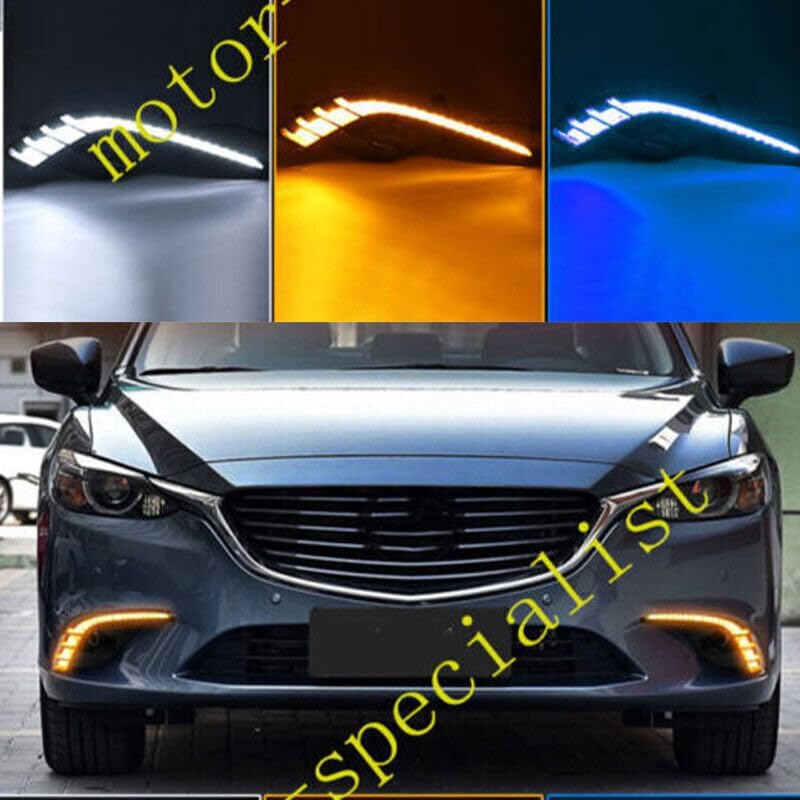 ya 4 8.14 DRL Led Daytime Running Lights Fog Lights with Turn Signal Lights for Mazda 6 2016 2017