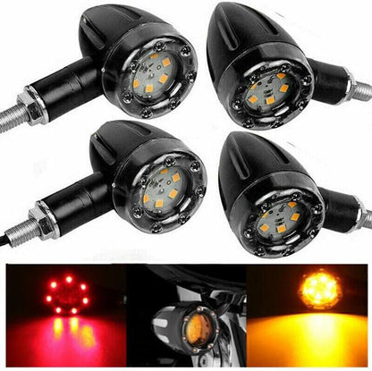 ya 11 9.14 zhengce 4x Motorcycle Bike LED Bullet Brake Blinker Turn Signals Tail Light Univers