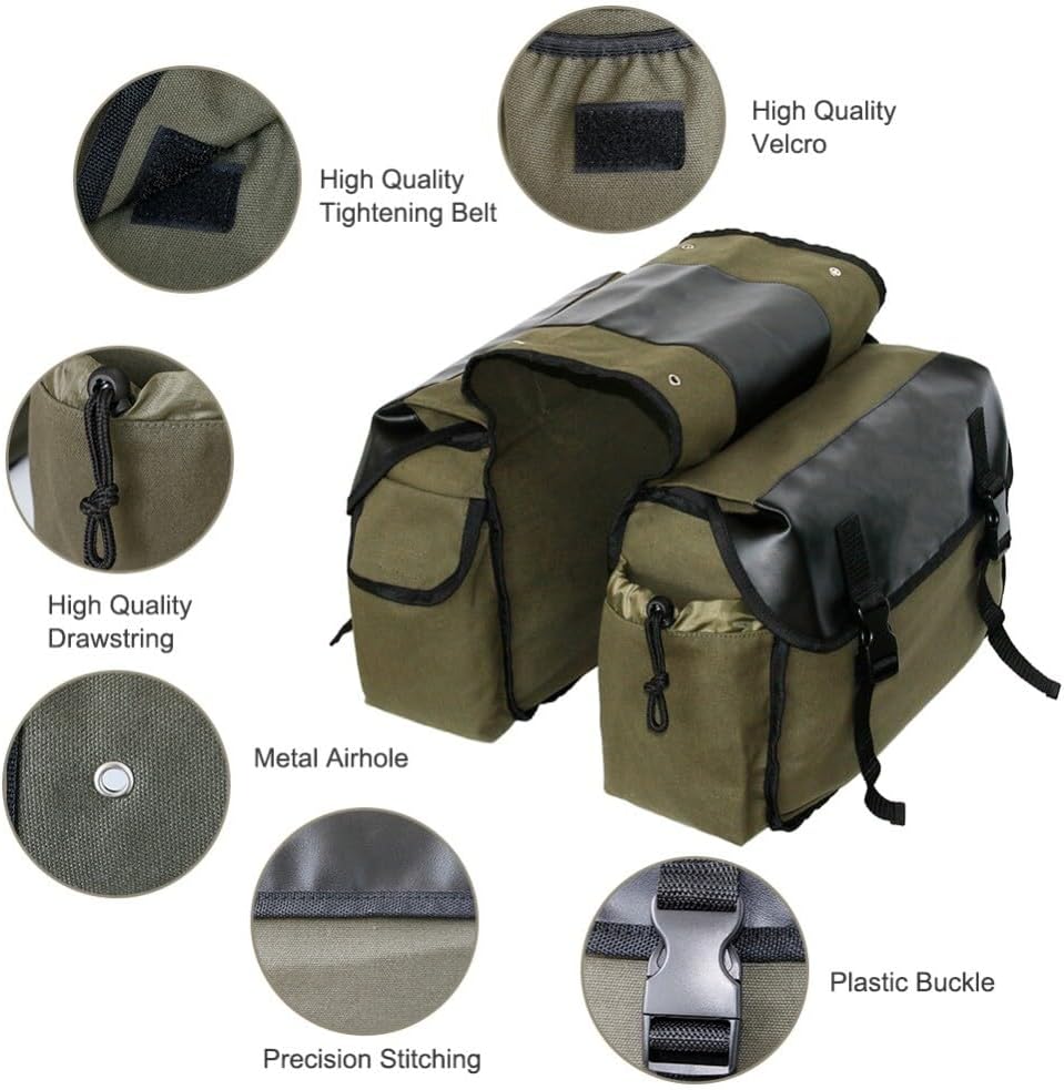 ya 6 8.24 baidi Motorcycle Panniers Saddle Bag Tool Luggage Storage Side Pouch Canvas Leather